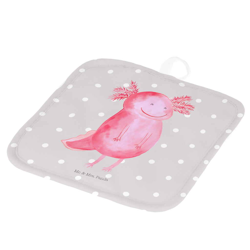2er Set Topflappen  Axolotl glücklich Topflappen, Topfuntersetzer, Ofenhandschuh, Topflappen Set, Topflappen lustig, Topflappen mit Spruch, Axolotl, Molch, Axolot, Schwanzlurch, Lurch, Lurche, Motivation, gute Laune