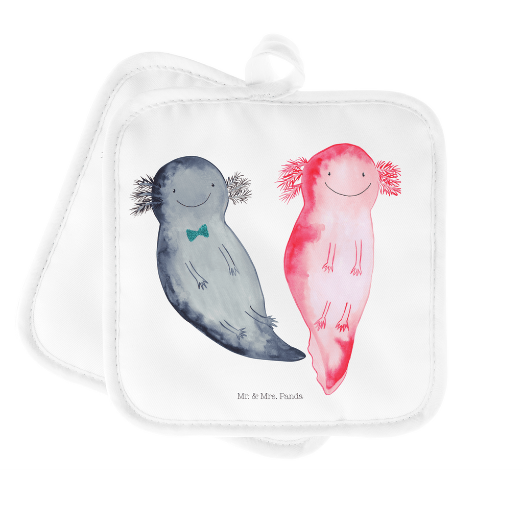 2er Set Topflappen  Axolotl Axel+Lotte Topflappen, Topfuntersetzer, Ofenhandschuh, Topflappen Set, Topflappen lustig, Topflappen mit Spruch, Axolotl, Molch, Axolot, Schwanzlurch, Lurch, Lurche, Liebe, große Liebe, Liebesbeweis, Freund, Verlobter, Ehemann, Jahrestag, Valentinstag