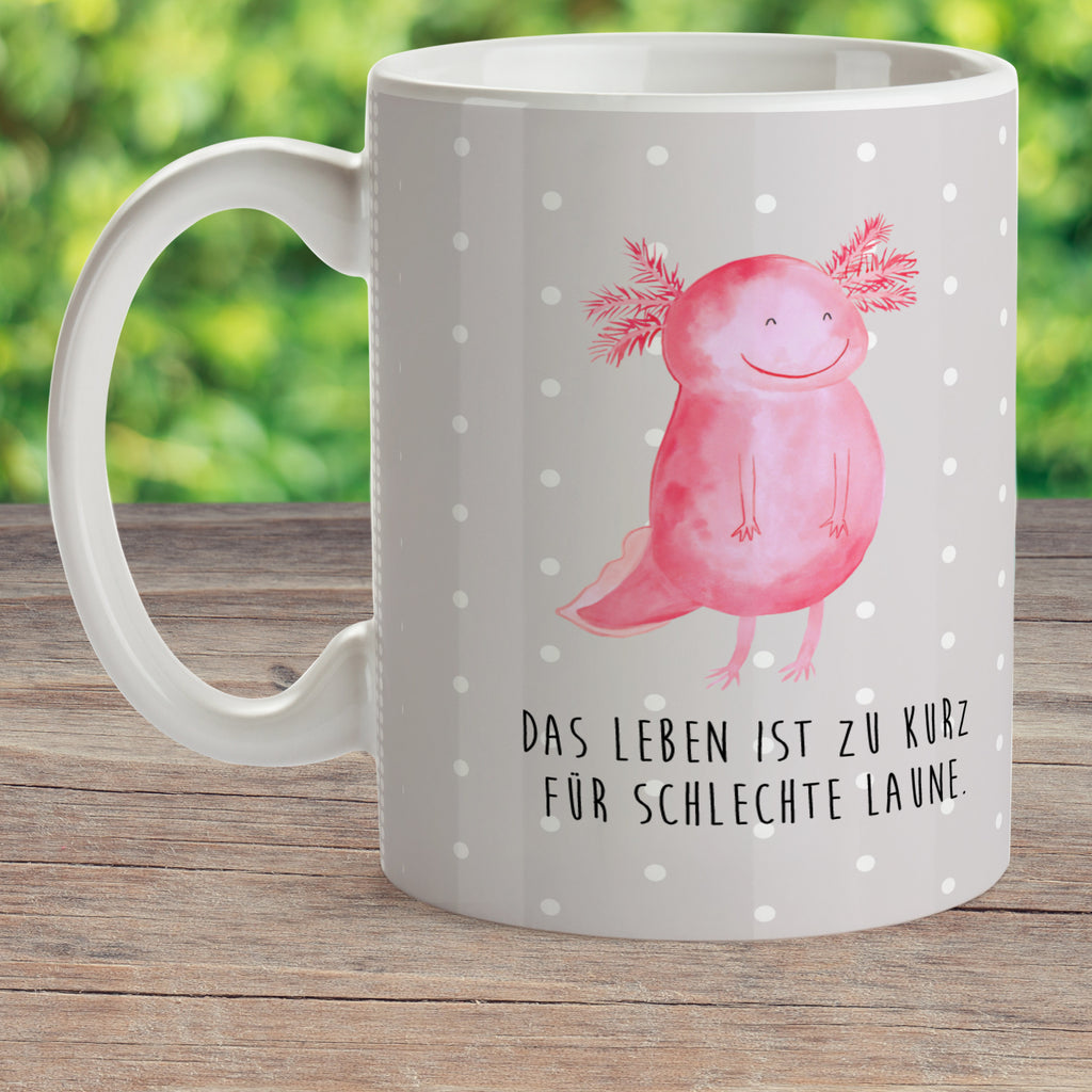 Kindertasse Axolotl glücklich Kunststoff Tasse, Kindergarten, Tasse, Trinkbecher, Camping Becher, Kaffeetasse, Kunststoffbecher, Kindergartenbecher, Outdoorgeschirr, Kunststoffgeschirr, Reisebecher, Reisetasse, Kinderbecher, Axolotl, Molch, Axolot, Schwanzlurch, Lurch, Lurche, Motivation, gute Laune