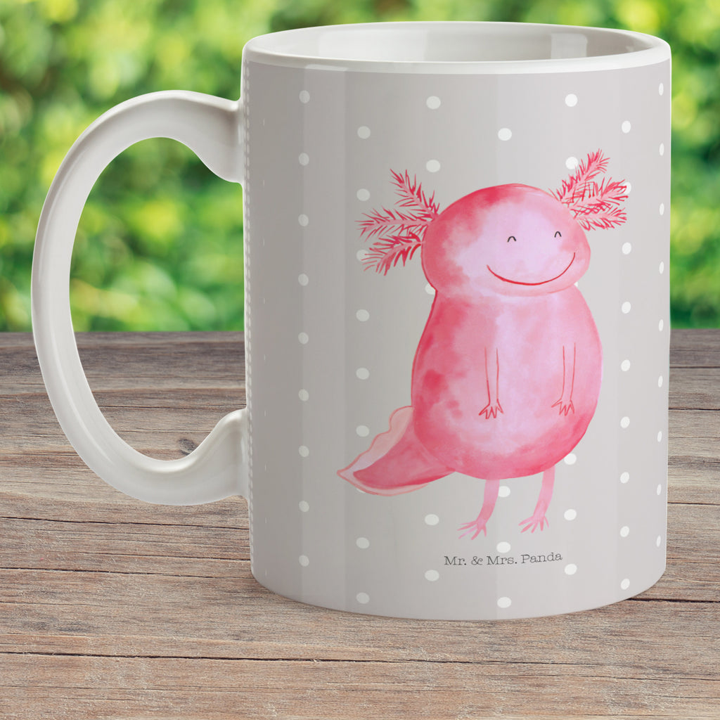 Kindertasse Axolotl glücklich Kunststoff Tasse, Kindergarten, Tasse, Trinkbecher, Camping Becher, Kaffeetasse, Kunststoffbecher, Kindergartenbecher, Outdoorgeschirr, Kunststoffgeschirr, Reisebecher, Reisetasse, Kinderbecher, Axolotl, Molch, Axolot, Schwanzlurch, Lurch, Lurche, Motivation, gute Laune