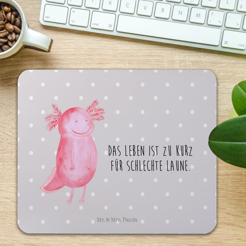 Mauspad Axolotl glücklich Mousepad, Computer zubehör, Büroausstattung, PC Zubehör, Arbeitszimmer, Mauspad, Einzigartiges Mauspad, Designer Mauspad, Axolotl, Molch, Axolot, Schwanzlurch, Lurch, Lurche, Motivation, gute Laune