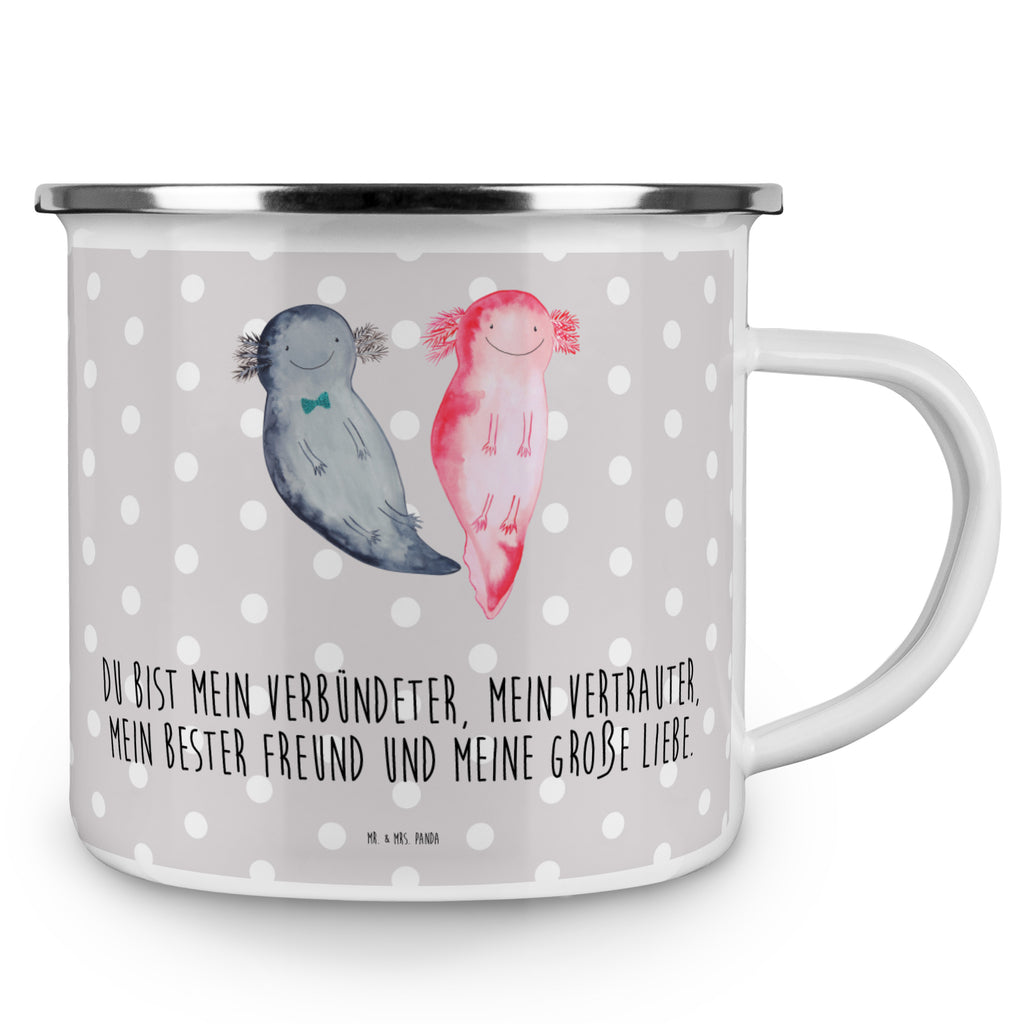 Camping Emaille Tasse Axolotl Axel+Lotte Campingtasse, Trinkbecher, Metalltasse, Outdoor Tasse, Emaille Trinkbecher, Blechtasse Outdoor, Emaille Campingbecher, Edelstahl Trinkbecher, Metalltasse für Camping, Kaffee Blechtasse, Camping Tasse Metall, Axolotl, Molch, Axolot, Schwanzlurch, Lurch, Lurche, Liebe, große Liebe, Liebesbeweis, Freund, Verlobter, Ehemann, Jahrestag, Valentinstag