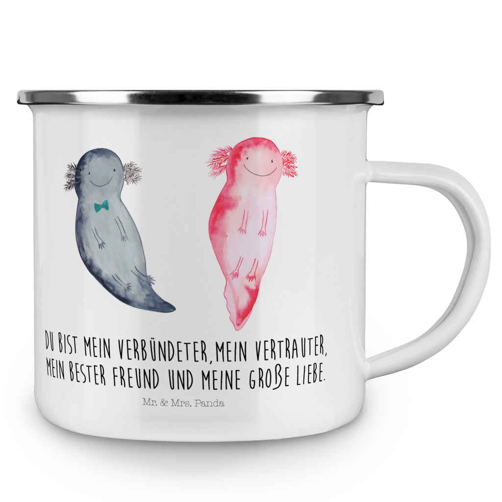 Camping Emaille Tasse Axolotl Axel+Lotte Campingtasse, Trinkbecher, Metalltasse, Outdoor Tasse, Emaille Trinkbecher, Blechtasse Outdoor, Emaille Campingbecher, Edelstahl Trinkbecher, Metalltasse für Camping, Kaffee Blechtasse, Camping Tasse Metall, Axolotl, Molch, Axolot, Schwanzlurch, Lurch, Lurche, Liebe, große Liebe, Liebesbeweis, Freund, Verlobter, Ehemann, Jahrestag, Valentinstag