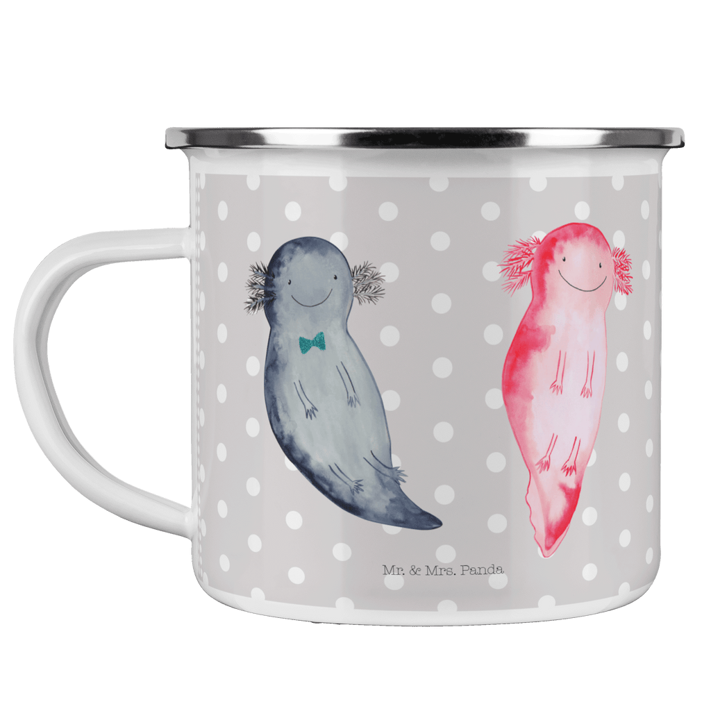 Camping Emaille Tasse Axolotl Axel+Lotte Campingtasse, Trinkbecher, Metalltasse, Outdoor Tasse, Emaille Trinkbecher, Blechtasse Outdoor, Emaille Campingbecher, Edelstahl Trinkbecher, Metalltasse für Camping, Kaffee Blechtasse, Camping Tasse Metall, Axolotl, Molch, Axolot, Schwanzlurch, Lurch, Lurche, Liebe, große Liebe, Liebesbeweis, Freund, Verlobter, Ehemann, Jahrestag, Valentinstag
