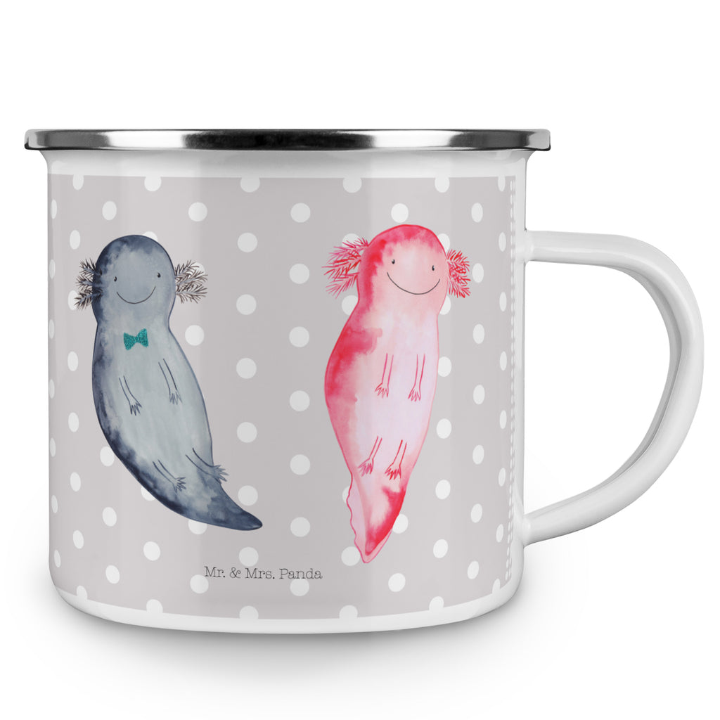 Camping Emaille Tasse Axolotl Axel+Lotte Campingtasse, Trinkbecher, Metalltasse, Outdoor Tasse, Emaille Trinkbecher, Blechtasse Outdoor, Emaille Campingbecher, Edelstahl Trinkbecher, Metalltasse für Camping, Kaffee Blechtasse, Camping Tasse Metall, Axolotl, Molch, Axolot, Schwanzlurch, Lurch, Lurche, Liebe, große Liebe, Liebesbeweis, Freund, Verlobter, Ehemann, Jahrestag, Valentinstag