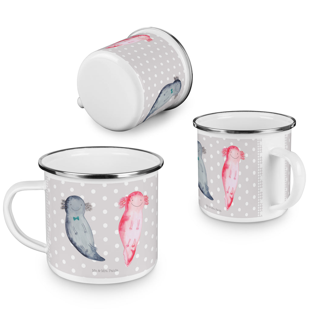Camping Emaille Tasse Axolotl Axel+Lotte Campingtasse, Trinkbecher, Metalltasse, Outdoor Tasse, Emaille Trinkbecher, Blechtasse Outdoor, Emaille Campingbecher, Edelstahl Trinkbecher, Metalltasse für Camping, Kaffee Blechtasse, Camping Tasse Metall, Axolotl, Molch, Axolot, Schwanzlurch, Lurch, Lurche, Liebe, große Liebe, Liebesbeweis, Freund, Verlobter, Ehemann, Jahrestag, Valentinstag