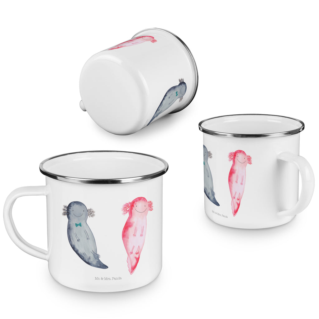 Camping Emaille Tasse Axolotl Axel+Lotte Campingtasse, Trinkbecher, Metalltasse, Outdoor Tasse, Emaille Trinkbecher, Blechtasse Outdoor, Emaille Campingbecher, Edelstahl Trinkbecher, Metalltasse für Camping, Kaffee Blechtasse, Camping Tasse Metall, Axolotl, Molch, Axolot, Schwanzlurch, Lurch, Lurche, Liebe, große Liebe, Liebesbeweis, Freund, Verlobter, Ehemann, Jahrestag, Valentinstag