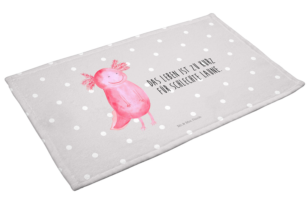 Gäste Handtuch Axolotl glücklich Gästetuch, Reisehandtuch, Sport Handtuch, Frottier, Kinder Handtuch, Axolotl, Molch, Axolot, Schwanzlurch, Lurch, Lurche, Motivation, gute Laune