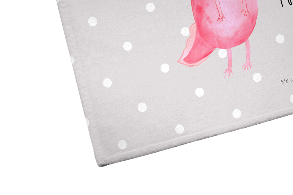 Gäste Handtuch Axolotl glücklich Gästetuch, Reisehandtuch, Sport Handtuch, Frottier, Kinder Handtuch, Axolotl, Molch, Axolot, Schwanzlurch, Lurch, Lurche, Motivation, gute Laune
