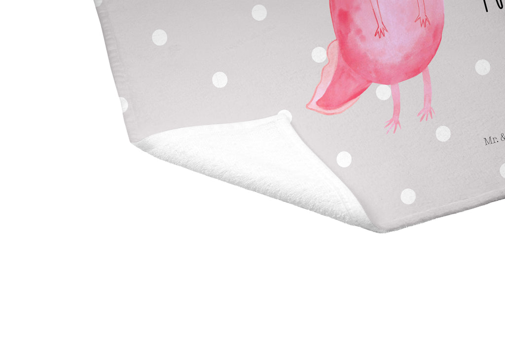 Gäste Handtuch Axolotl glücklich Gästetuch, Reisehandtuch, Sport Handtuch, Frottier, Kinder Handtuch, Axolotl, Molch, Axolot, Schwanzlurch, Lurch, Lurche, Motivation, gute Laune