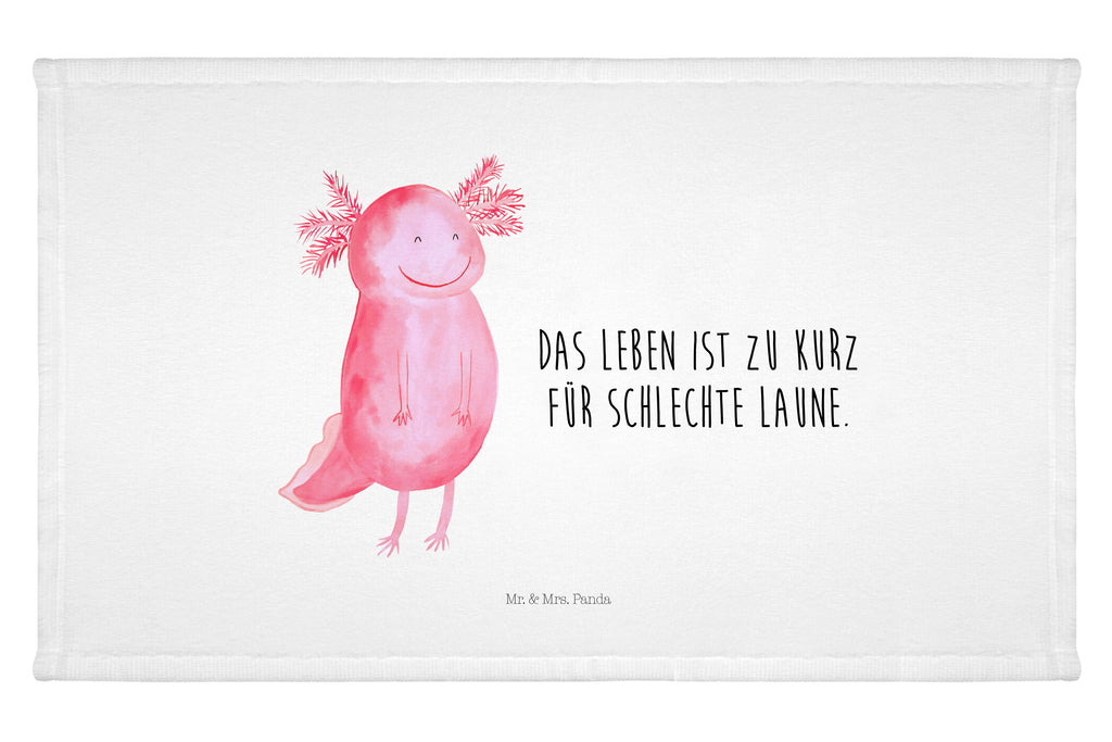 Gäste Handtuch Axolotl glücklich Gästetuch, Reisehandtuch, Sport Handtuch, Frottier, Kinder Handtuch, Axolotl, Molch, Axolot, Schwanzlurch, Lurch, Lurche, Motivation, gute Laune