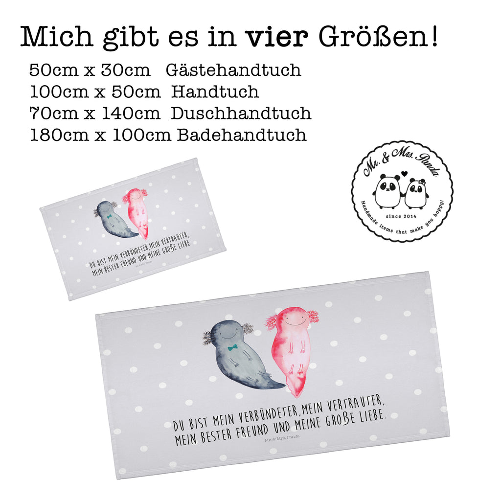 Gäste Handtuch Axolotl Axel+Lotte Gästetuch, Reisehandtuch, Sport Handtuch, Frottier, Kinder Handtuch, Axolotl, Molch, Axolot, Schwanzlurch, Lurch, Lurche, Liebe, große Liebe, Liebesbeweis, Freund, Verlobter, Ehemann, Jahrestag, Valentinstag