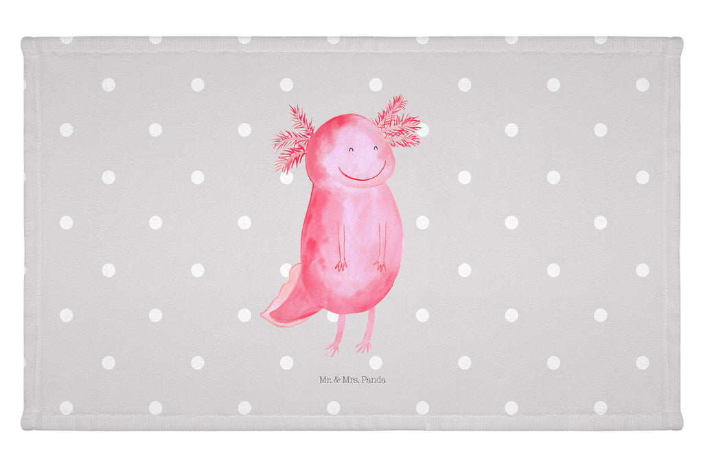 Gäste Handtuch Axolotl glücklich Gästetuch, Reisehandtuch, Sport Handtuch, Frottier, Kinder Handtuch, Axolotl, Molch, Axolot, Schwanzlurch, Lurch, Lurche, Motivation, gute Laune