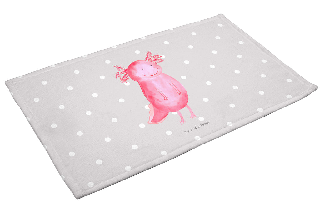 Gäste Handtuch Axolotl glücklich Gästetuch, Reisehandtuch, Sport Handtuch, Frottier, Kinder Handtuch, Axolotl, Molch, Axolot, Schwanzlurch, Lurch, Lurche, Motivation, gute Laune