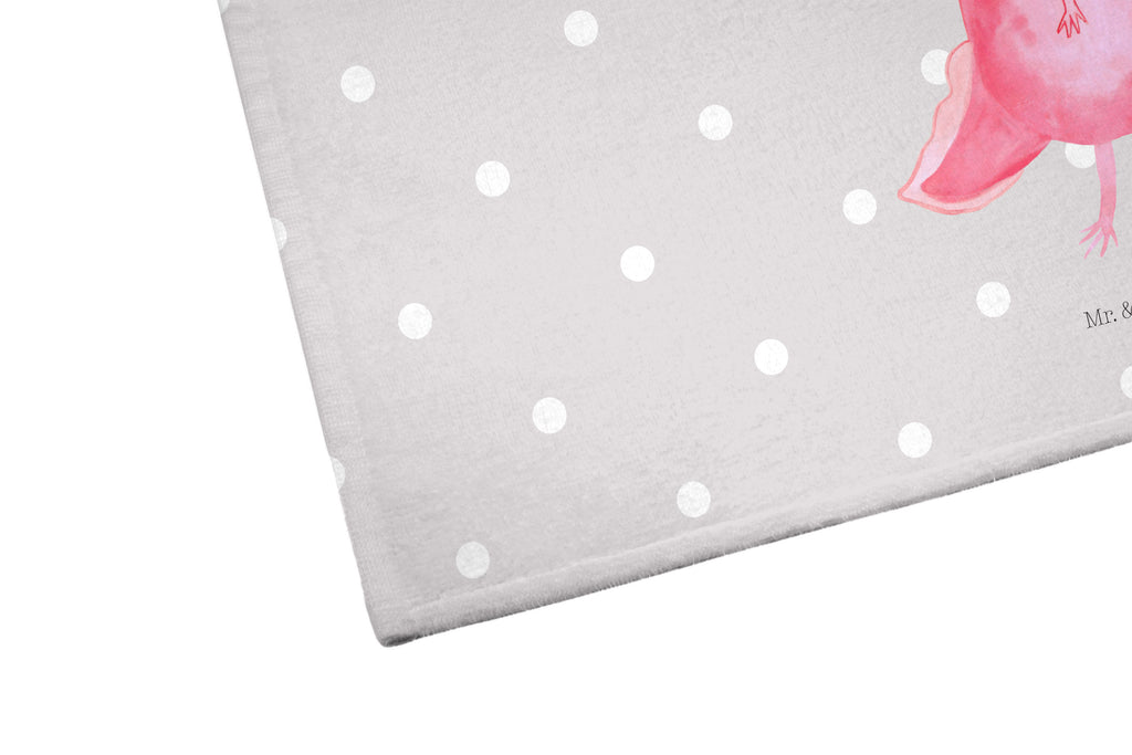 Gäste Handtuch Axolotl glücklich Gästetuch, Reisehandtuch, Sport Handtuch, Frottier, Kinder Handtuch, Axolotl, Molch, Axolot, Schwanzlurch, Lurch, Lurche, Motivation, gute Laune