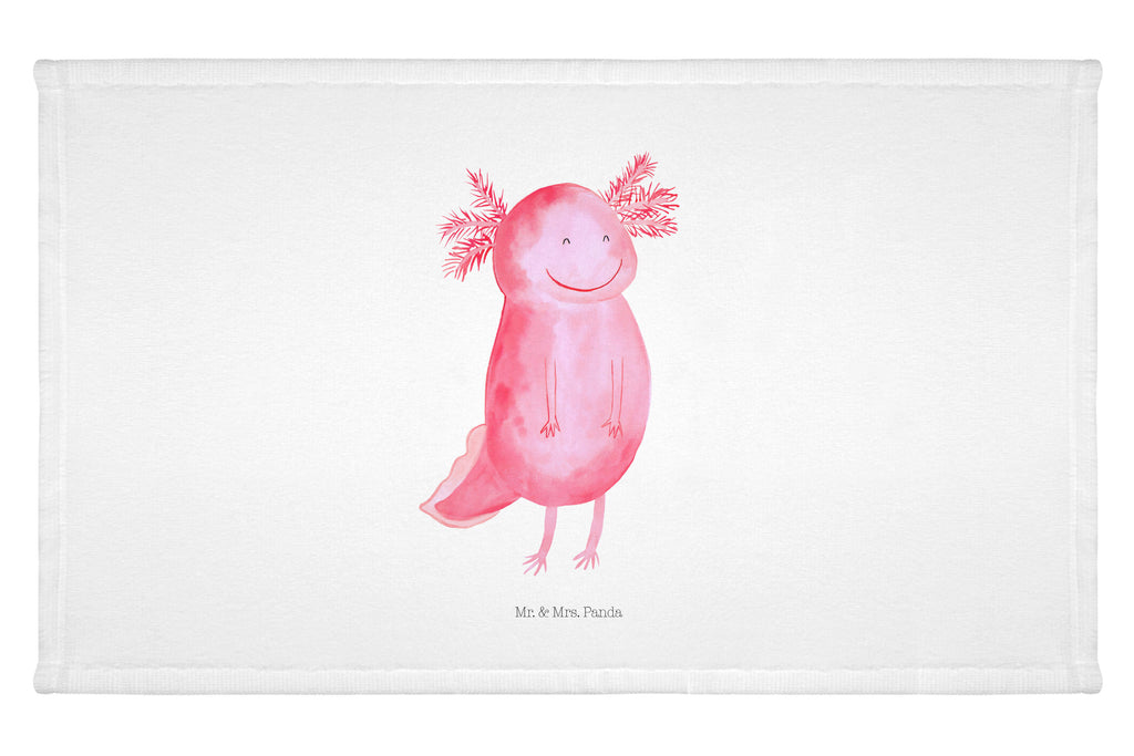 Gäste Handtuch Axolotl glücklich Gästetuch, Reisehandtuch, Sport Handtuch, Frottier, Kinder Handtuch, Axolotl, Molch, Axolot, Schwanzlurch, Lurch, Lurche, Motivation, gute Laune