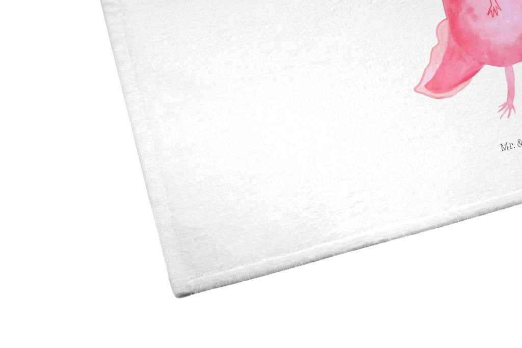 Gäste Handtuch Axolotl glücklich Gästetuch, Reisehandtuch, Sport Handtuch, Frottier, Kinder Handtuch, Axolotl, Molch, Axolot, Schwanzlurch, Lurch, Lurche, Motivation, gute Laune