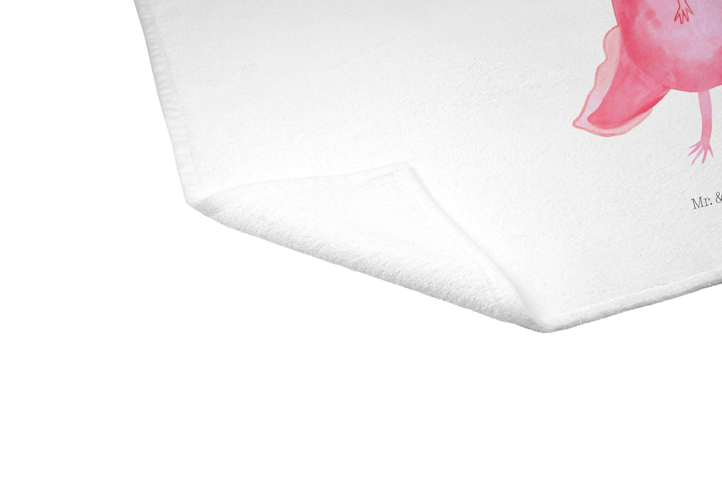 Gäste Handtuch Axolotl glücklich Gästetuch, Reisehandtuch, Sport Handtuch, Frottier, Kinder Handtuch, Axolotl, Molch, Axolot, Schwanzlurch, Lurch, Lurche, Motivation, gute Laune