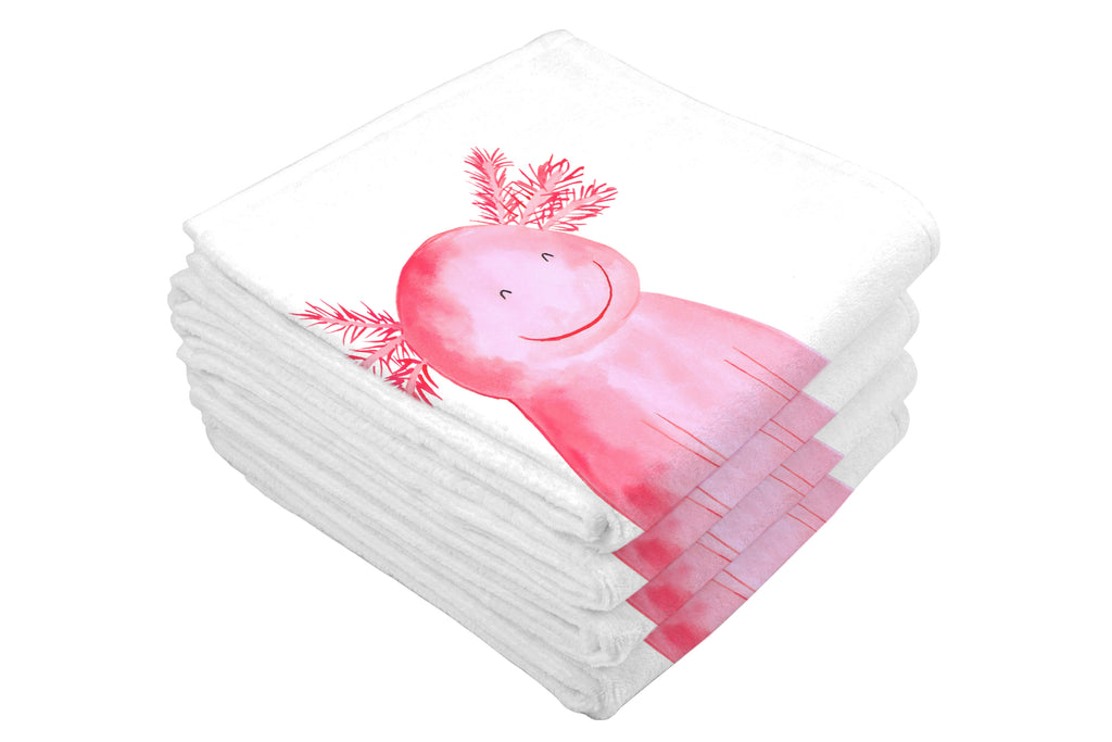 Gäste Handtuch Axolotl glücklich Gästetuch, Reisehandtuch, Sport Handtuch, Frottier, Kinder Handtuch, Axolotl, Molch, Axolot, Schwanzlurch, Lurch, Lurche, Motivation, gute Laune