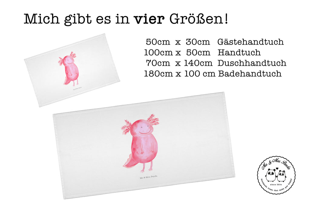 Gäste Handtuch Axolotl glücklich Gästetuch, Reisehandtuch, Sport Handtuch, Frottier, Kinder Handtuch, Axolotl, Molch, Axolot, Schwanzlurch, Lurch, Lurche, Motivation, gute Laune
