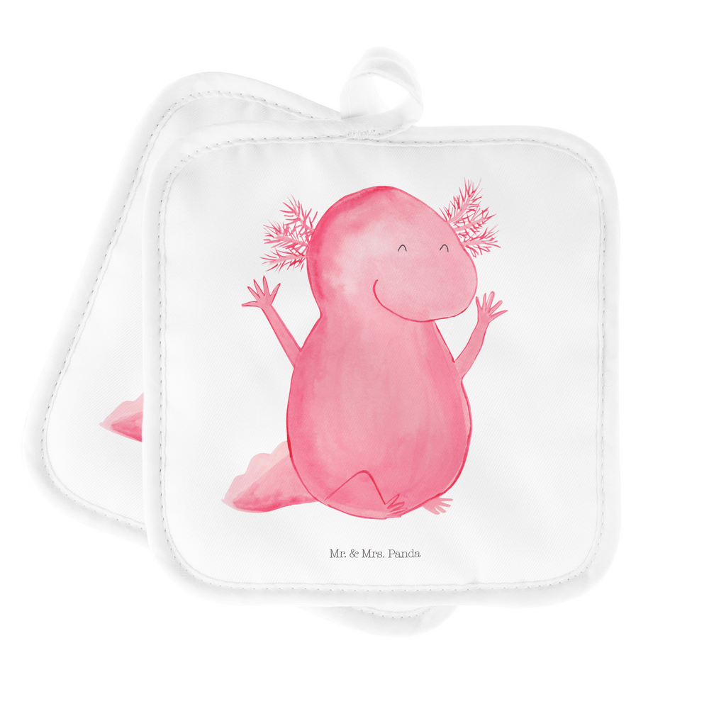 2er Set Topflappen  Axolotl Hurra Topflappen, Topfuntersetzer, Ofenhandschuh, Topflappen Set, Topflappen lustig, Topflappen mit Spruch, Axolotl, Molch, Axolot, Schwanzlurch, Lurch, Lurche, fröhlich, Spaß, Freude, Motivation, Zufriedenheit