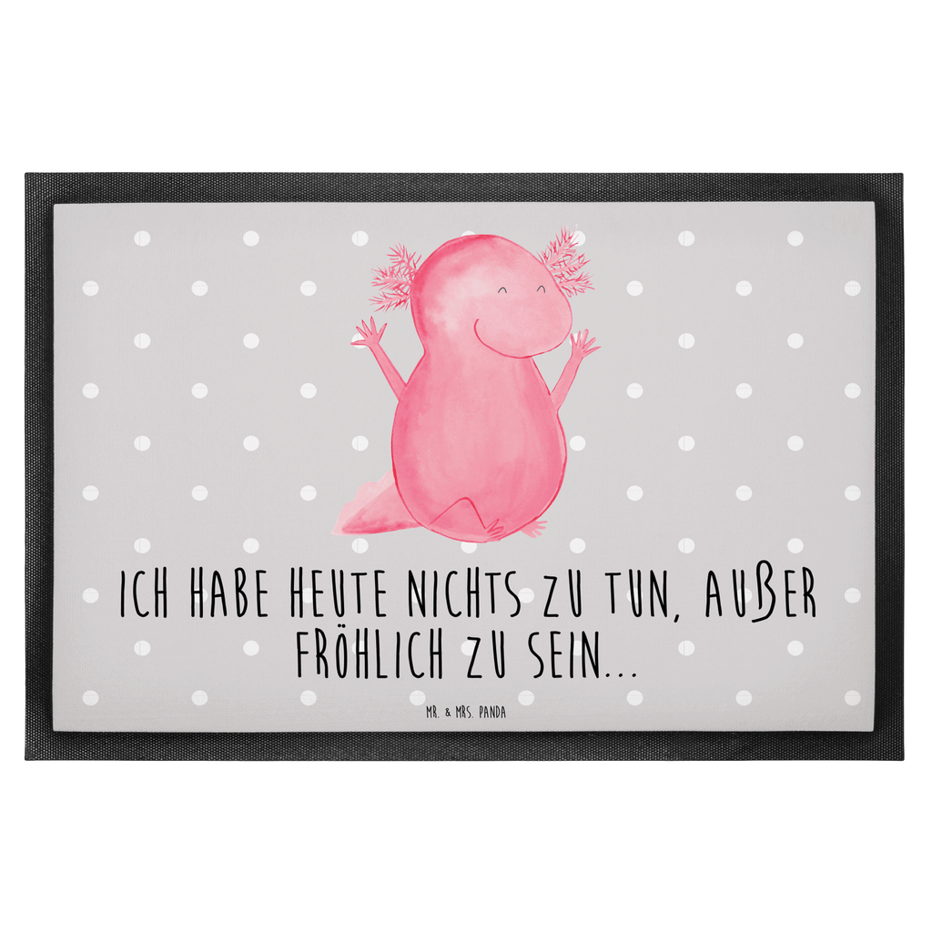 Fußmatte Axolotl Hurra Axolotl, Axolot, Schwanzlurch, Lurch, Lurche, fröhlich, Spaß, Freude, Motivation, Zufriedenheit Türvorleger, Schmutzmatte, Fußabtreter, Matte, Schmutzfänger, Fußabstreifer, Schmutzfangmatte, Türmatte, Motivfußmatte,  Haustürmatte, Vorleger  Axolotl, Molch