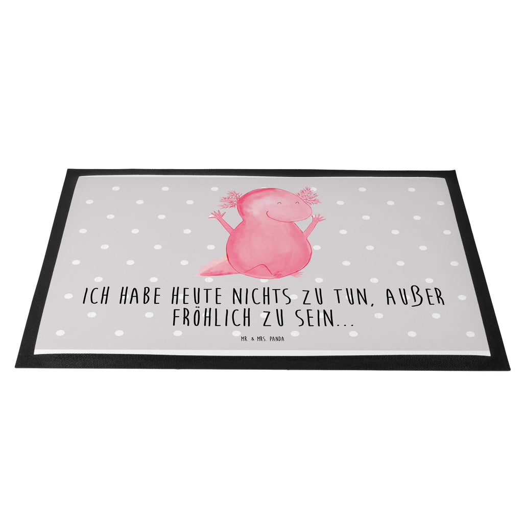 Fußmatte Axolotl Hurra Axolotl, Axolot, Schwanzlurch, Lurch, Lurche, fröhlich, Spaß, Freude, Motivation, Zufriedenheit Türvorleger, Schmutzmatte, Fußabtreter, Matte, Schmutzfänger, Fußabstreifer, Schmutzfangmatte, Türmatte, Motivfußmatte,  Haustürmatte, Vorleger  Axolotl, Molch