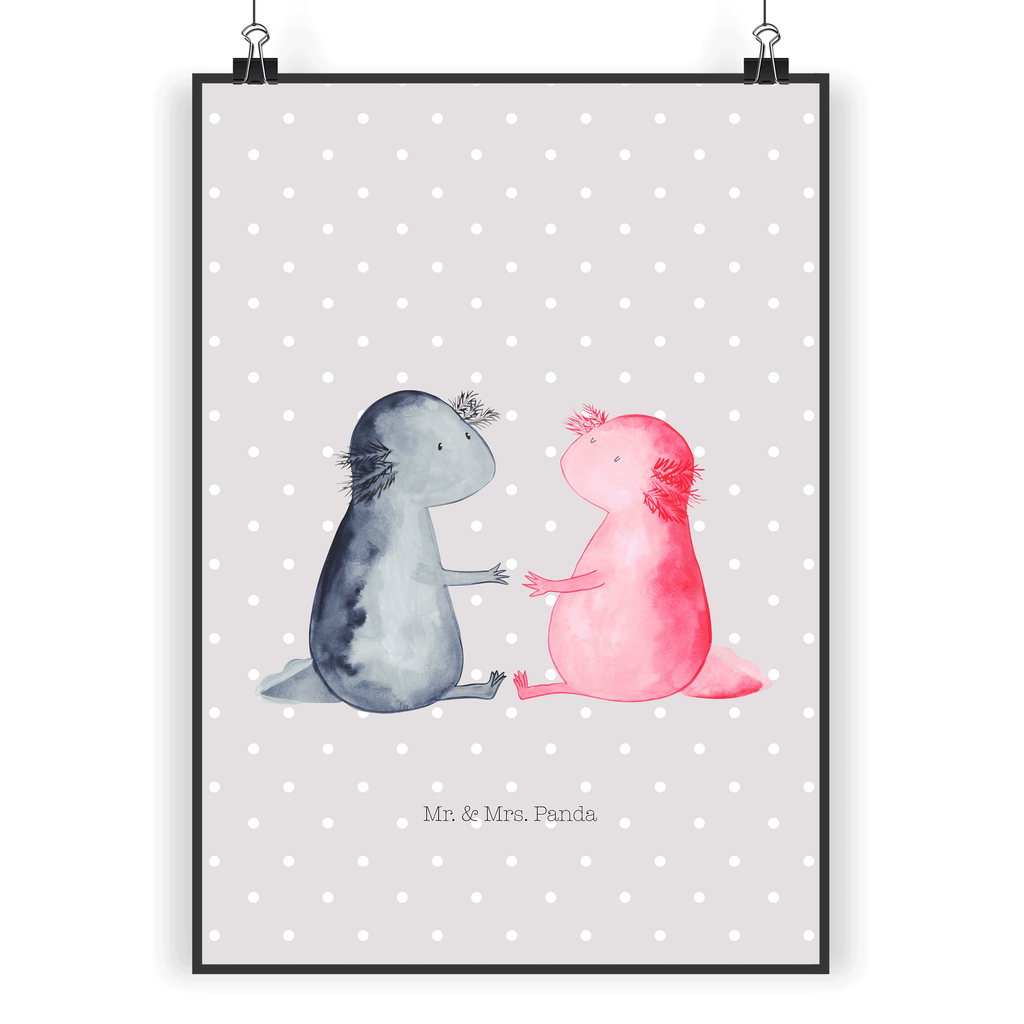 Poster Axolotl Liebe Poster, Wandposter, Bild, Wanddeko, Küchenposter, Kinderposter, Wanddeko Bild, Raumdekoration, Wanddekoration, Handgemaltes Poster, Mr. & Mrs. Panda Poster, Designposter, Kunstdruck, Posterdruck, Axolotl, Molch, Axolot, Schwanzlurch, Lurch, Lurche, Liebe, große Liebe, Liebesbeweis, Freund, Verlobter, Ehemann, Jahrestag, Valentinstag
