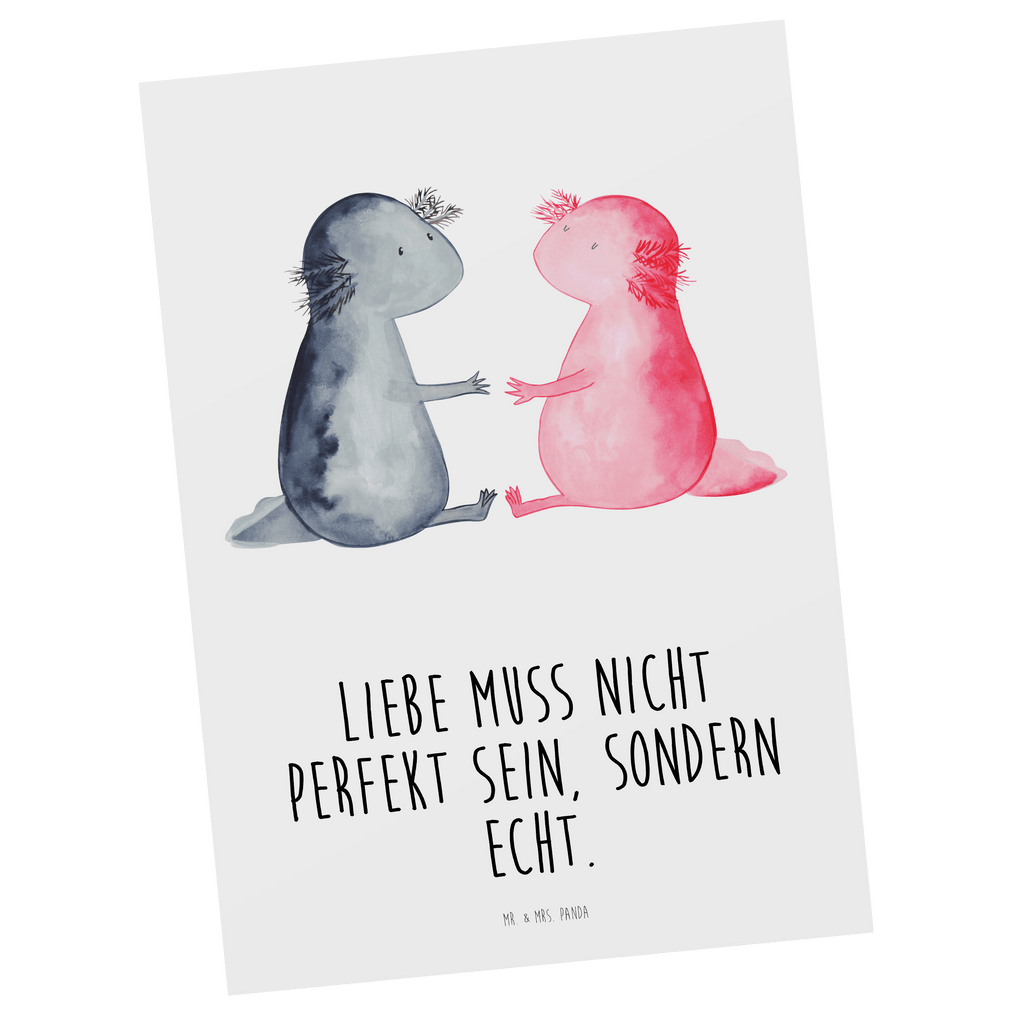 Postkarte Axolotl Liebe Geschenkkarte, Grußkarte, Karte, Einladung, Ansichtskarte, Geburtstagskarte, Einladungskarte, Axolotl, Molch, Axolot, Schwanzlurch, Lurch, Lurche, Liebe, große Liebe, Liebesbeweis, Freund, Verlobter, Ehemann, Jahrestag, Valentinstag