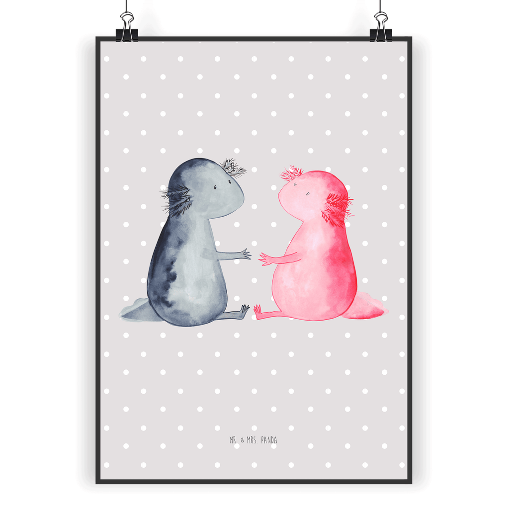 Poster Axolotl Liebe Poster, Wandposter, Bild, Wanddeko, Küchenposter, Kinderposter, Wanddeko Bild, Raumdekoration, Wanddekoration, Handgemaltes Poster, Mr. & Mrs. Panda Poster, Designposter, Kunstdruck, Posterdruck, Axolotl, Molch, Axolot, Schwanzlurch, Lurch, Lurche, Liebe, große Liebe, Liebesbeweis, Freund, Verlobter, Ehemann, Jahrestag, Valentinstag