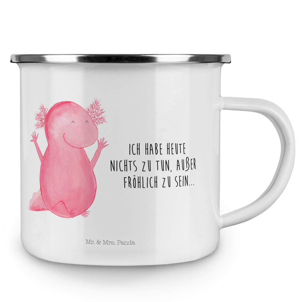 Camping Emaille Tasse Axolotl Hurra Campingtasse, Trinkbecher, Metalltasse, Outdoor Tasse, Emaille Trinkbecher, Blechtasse Outdoor, Emaille Campingbecher, Edelstahl Trinkbecher, Metalltasse für Camping, Kaffee Blechtasse, Camping Tasse Metall, Axolotl, Molch, Axolot, Schwanzlurch, Lurch, Lurche, fröhlich, Spaß, Freude, Motivation, Zufriedenheit