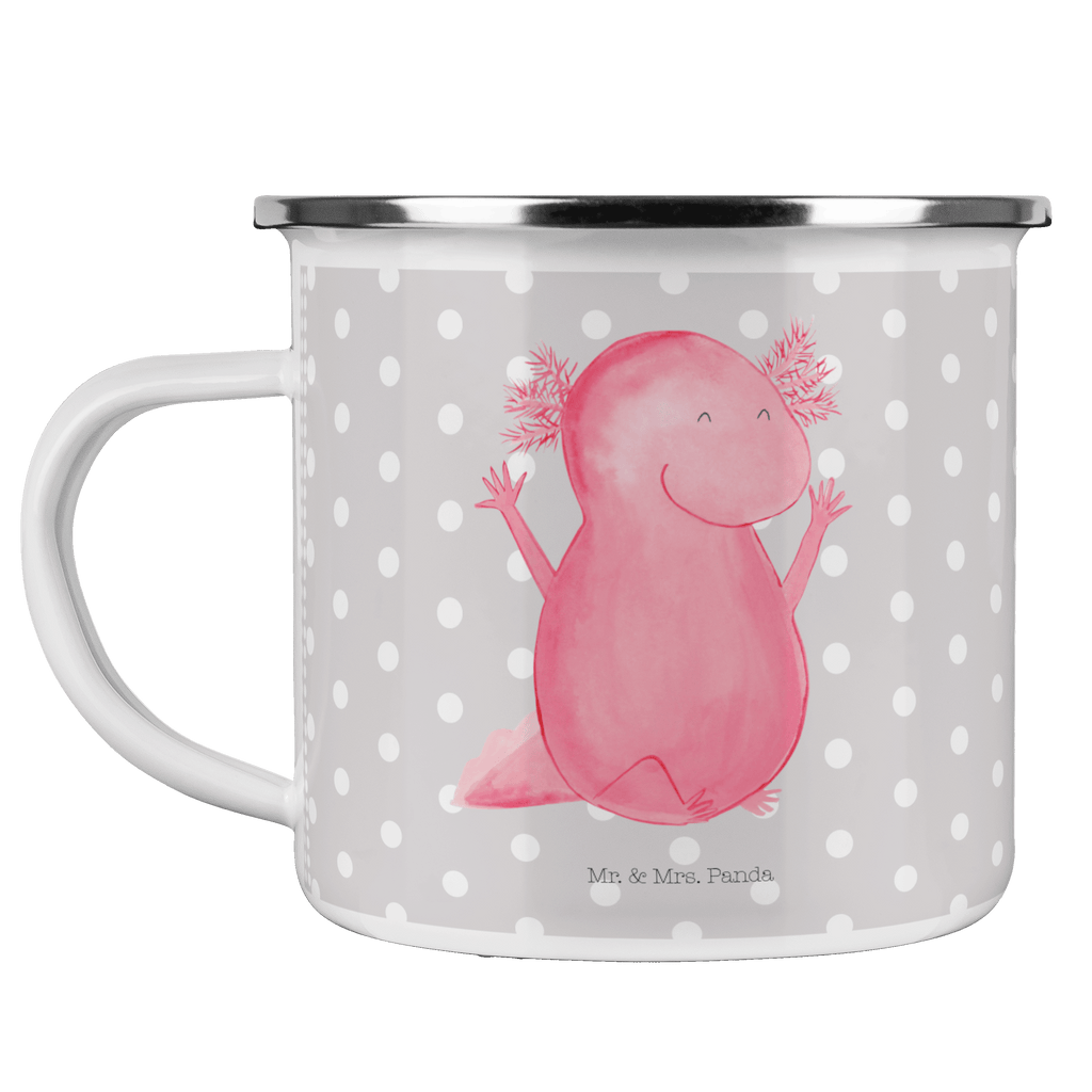 Camping Emaille Tasse Axolotl Hurra Campingtasse, Trinkbecher, Metalltasse, Outdoor Tasse, Emaille Trinkbecher, Blechtasse Outdoor, Emaille Campingbecher, Edelstahl Trinkbecher, Metalltasse für Camping, Kaffee Blechtasse, Camping Tasse Metall, Axolotl, Molch, Axolot, Schwanzlurch, Lurch, Lurche, fröhlich, Spaß, Freude, Motivation, Zufriedenheit