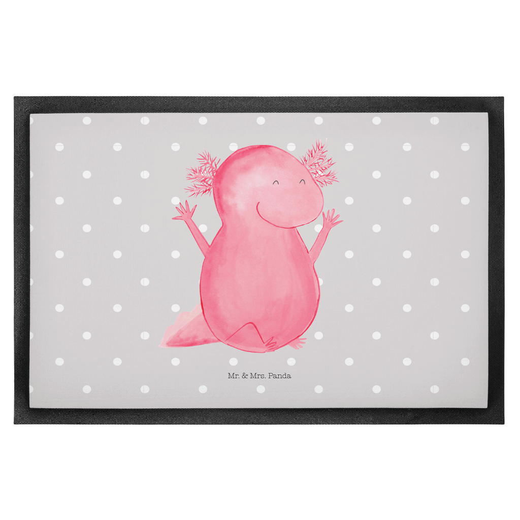 Fußmatte Axolotl Hurra Axolotl, Axolot, Schwanzlurch, Lurch, Lurche, fröhlich, Spaß, Freude, Motivation, Zufriedenheit Türvorleger, Schmutzmatte, Fußabtreter, Matte, Schmutzfänger, Fußabstreifer, Schmutzfangmatte, Türmatte, Motivfußmatte,  Haustürmatte, Vorleger  Axolotl, Molch