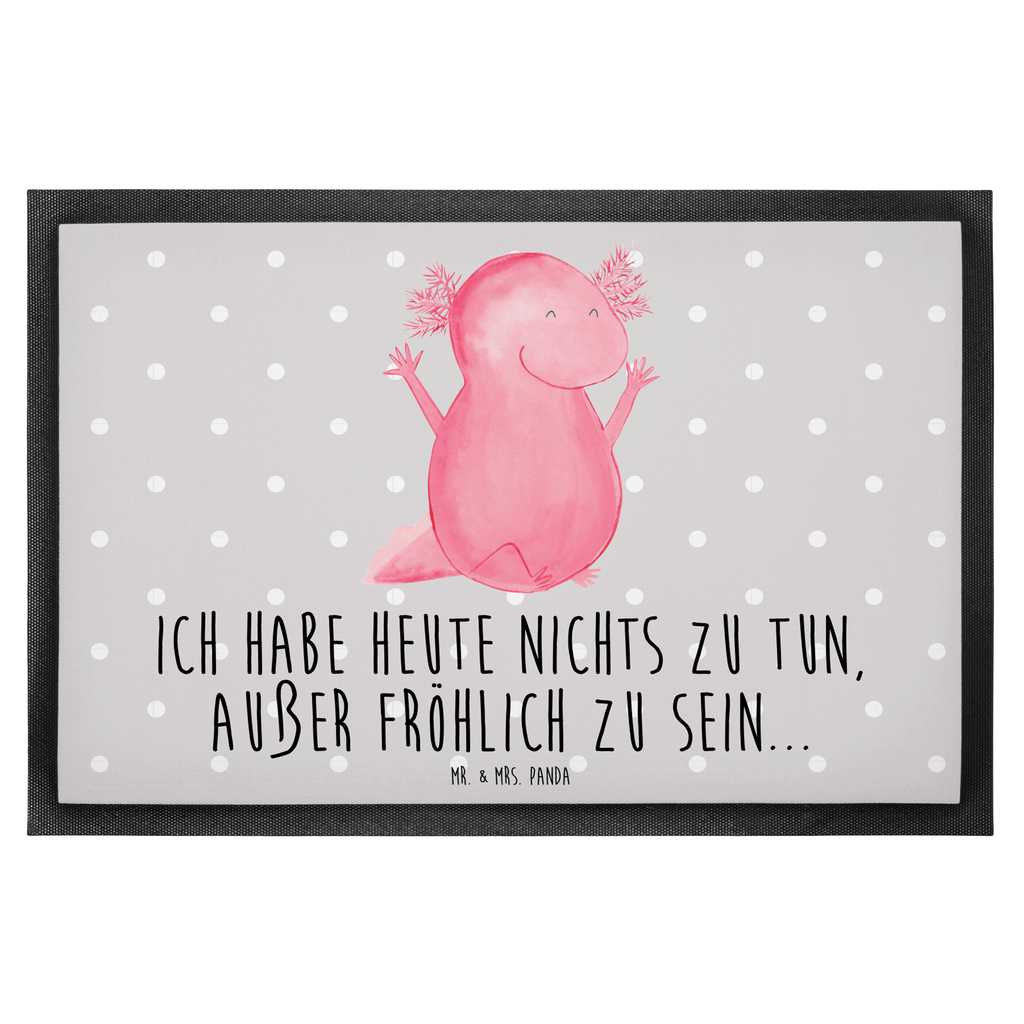 Fußmatte Axolotl Hurra Axolotl, Axolot, Schwanzlurch, Lurch, Lurche, fröhlich, Spaß, Freude, Motivation, Zufriedenheit Türvorleger, Schmutzmatte, Fußabtreter, Matte, Schmutzfänger, Fußabstreifer, Schmutzfangmatte, Türmatte, Motivfußmatte,  Haustürmatte, Vorleger  Axolotl, Molch