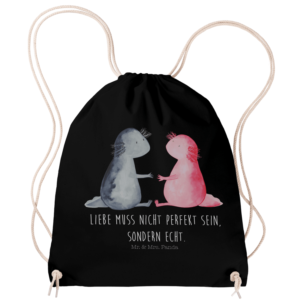 Sportbeutel Axolotl Liebe Turnbeutel, Beutel, Sporttasche, Tasche, Stoffbeutel, Axolotl, Molch, Axolot, Schwanzlurch, Lurch, Lurche, Liebe, große Liebe, Liebesbeweis, Freund, Verlobter, Ehemann, Jahrestag, Valentinstag