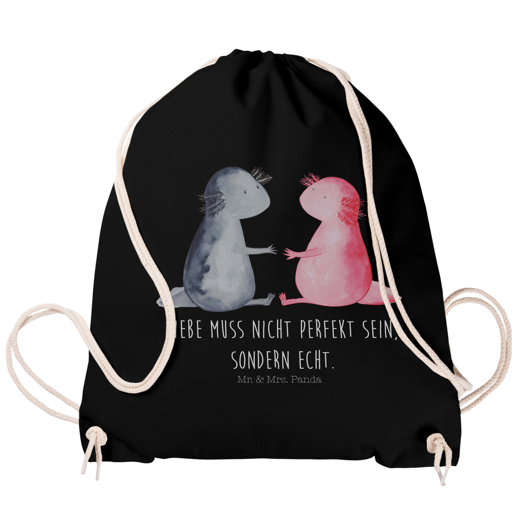 Sportbeutel Axolotl Liebe Turnbeutel, Beutel, Sporttasche, Tasche, Stoffbeutel, Axolotl, Molch, Axolot, Schwanzlurch, Lurch, Lurche, Liebe, große Liebe, Liebesbeweis, Freund, Verlobter, Ehemann, Jahrestag, Valentinstag