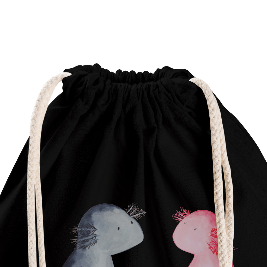 Sportbeutel Axolotl Liebe Turnbeutel, Beutel, Sporttasche, Tasche, Stoffbeutel, Axolotl, Molch, Axolot, Schwanzlurch, Lurch, Lurche, Liebe, große Liebe, Liebesbeweis, Freund, Verlobter, Ehemann, Jahrestag, Valentinstag