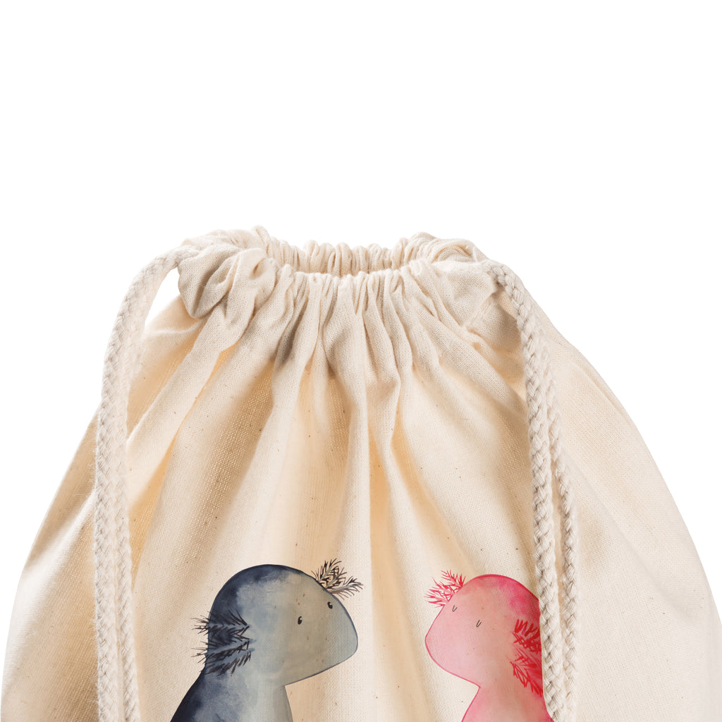 Sportbeutel Axolotl Liebe Turnbeutel, Beutel, Sporttasche, Tasche, Stoffbeutel, Axolotl, Molch, Axolot, Schwanzlurch, Lurch, Lurche, Liebe, große Liebe, Liebesbeweis, Freund, Verlobter, Ehemann, Jahrestag, Valentinstag