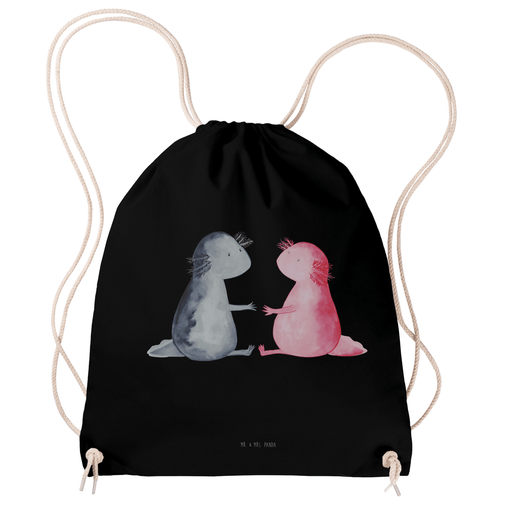 Sportbeutel Axolotl Liebe Turnbeutel, Beutel, Sporttasche, Tasche, Stoffbeutel, Axolotl, Molch, Axolot, Schwanzlurch, Lurch, Lurche, Liebe, große Liebe, Liebesbeweis, Freund, Verlobter, Ehemann, Jahrestag, Valentinstag