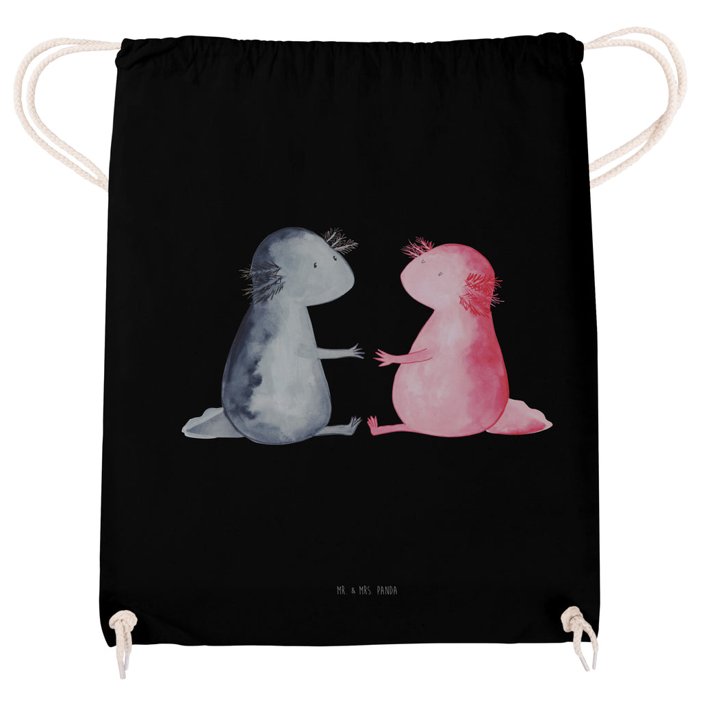 Sportbeutel Axolotl Liebe Turnbeutel, Beutel, Sporttasche, Tasche, Stoffbeutel, Axolotl, Molch, Axolot, Schwanzlurch, Lurch, Lurche, Liebe, große Liebe, Liebesbeweis, Freund, Verlobter, Ehemann, Jahrestag, Valentinstag
