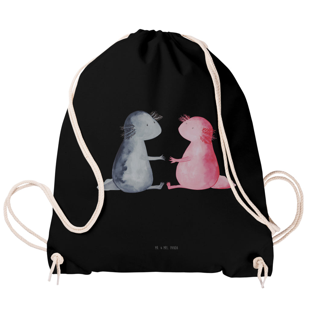 Sportbeutel Axolotl Liebe Turnbeutel, Beutel, Sporttasche, Tasche, Stoffbeutel, Axolotl, Molch, Axolot, Schwanzlurch, Lurch, Lurche, Liebe, große Liebe, Liebesbeweis, Freund, Verlobter, Ehemann, Jahrestag, Valentinstag