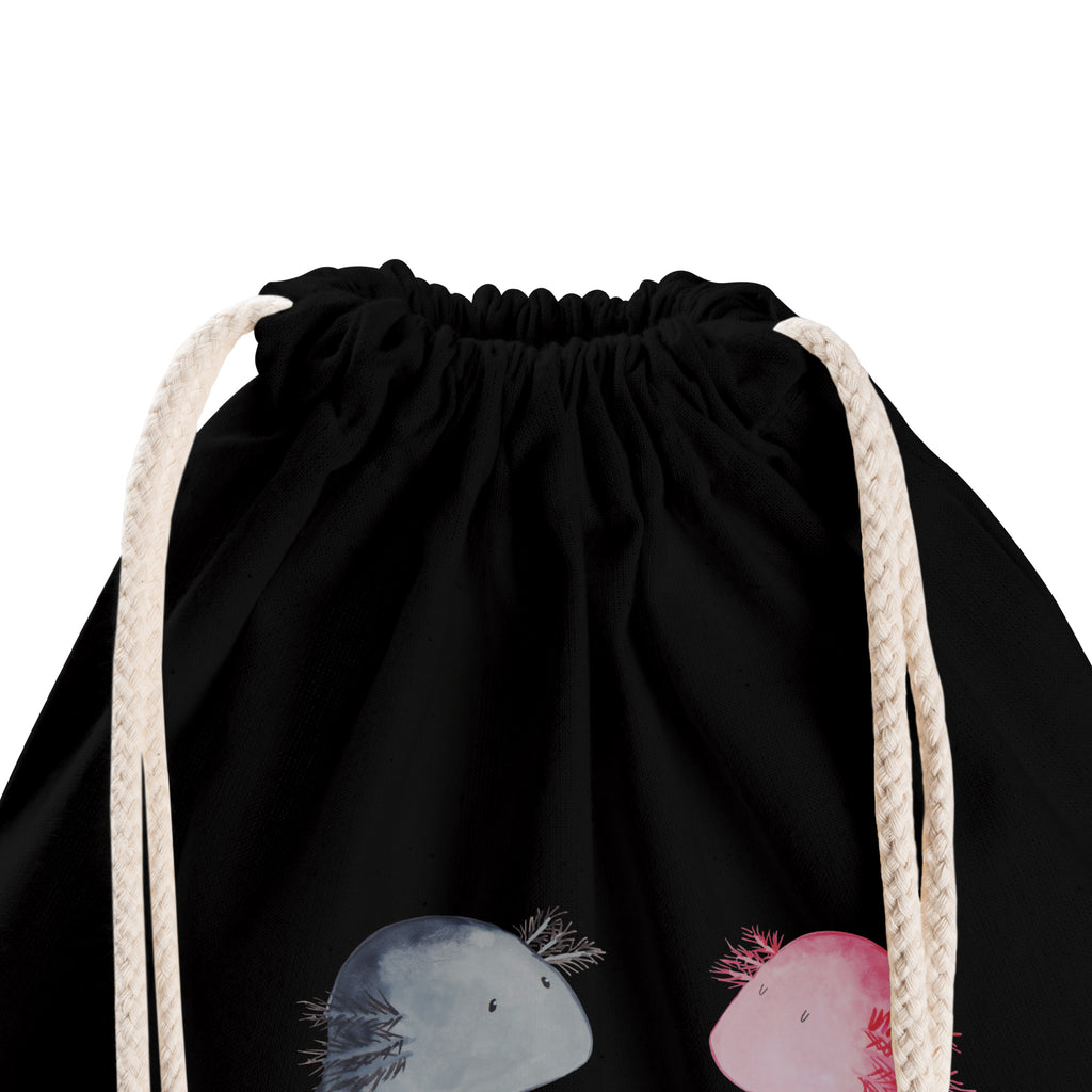 Sportbeutel Axolotl Liebe Turnbeutel, Beutel, Sporttasche, Tasche, Stoffbeutel, Axolotl, Molch, Axolot, Schwanzlurch, Lurch, Lurche, Liebe, große Liebe, Liebesbeweis, Freund, Verlobter, Ehemann, Jahrestag, Valentinstag