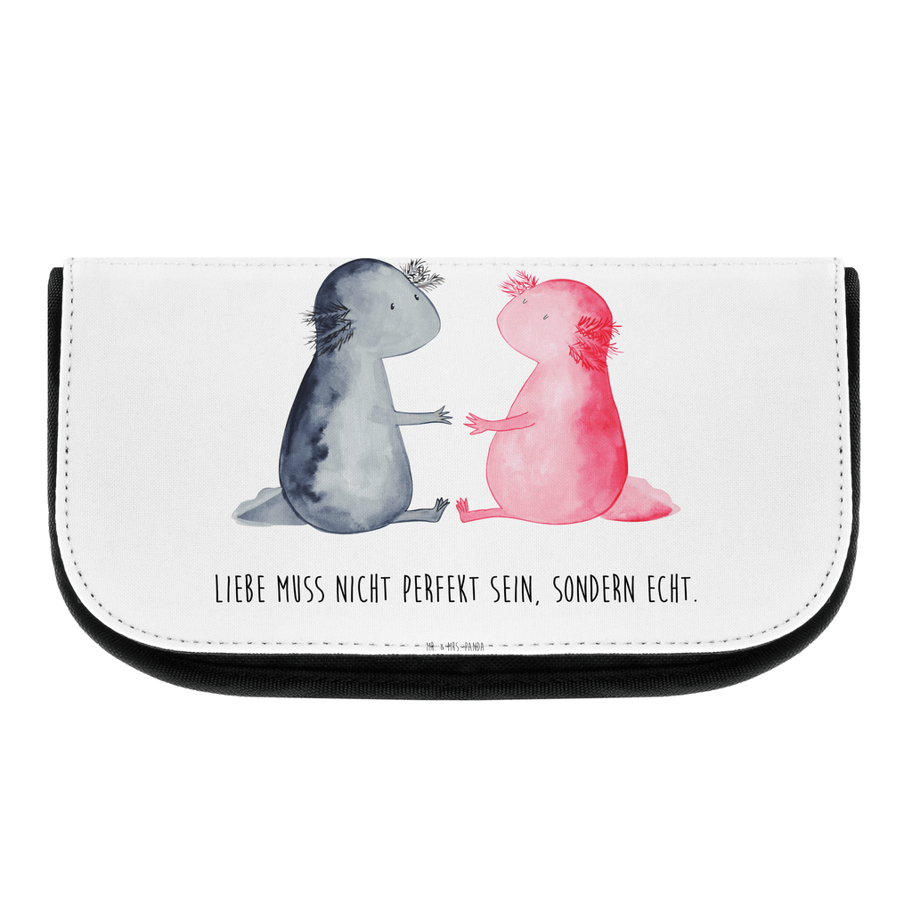 Kosmetiktasche Axolotl Liebe Kosmetikbeutel, Kulturtasche, Kulturbeutel, Schminktasche, Make-Up Tasche, Axolotl, Molch, Axolot, Schwanzlurch, Lurch, Lurche, Liebe, große Liebe, Liebesbeweis, Freund, Verlobter, Ehemann, Jahrestag, Valentinstag