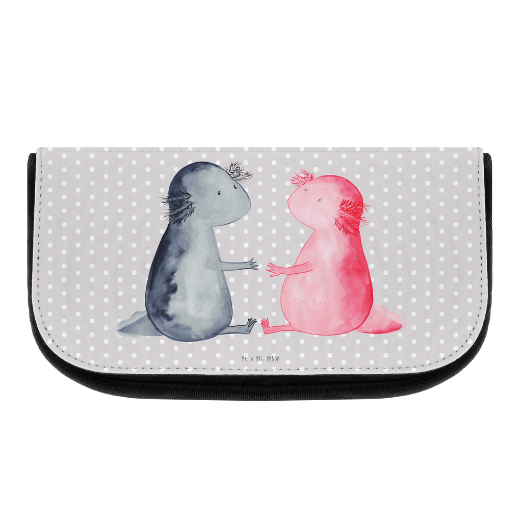 Kosmetiktasche Axolotl Liebe Kosmetikbeutel, Kulturtasche, Kulturbeutel, Schminktasche, Make-Up Tasche, Axolotl, Molch, Axolot, Schwanzlurch, Lurch, Lurche, Liebe, große Liebe, Liebesbeweis, Freund, Verlobter, Ehemann, Jahrestag, Valentinstag