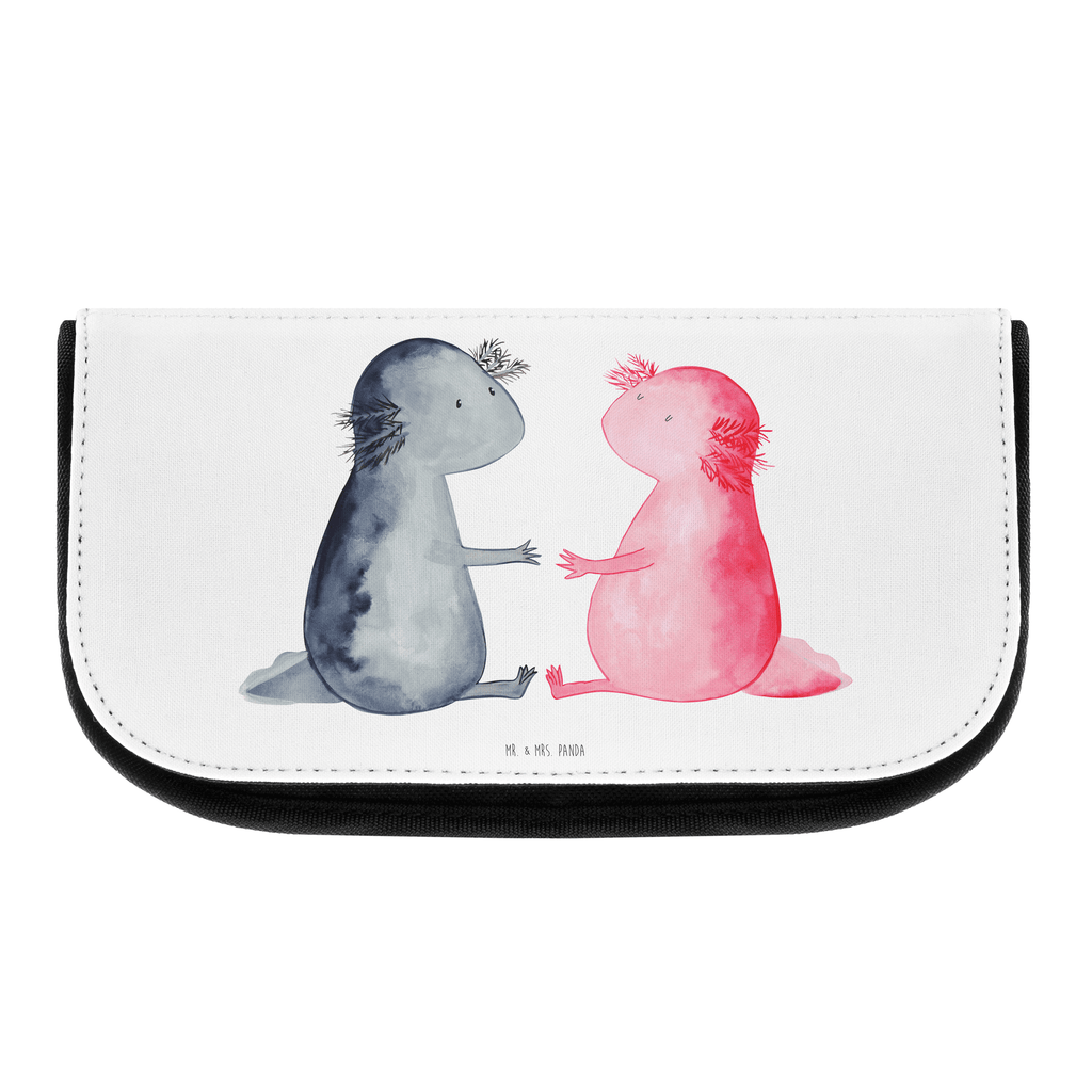 Kosmetiktasche Axolotl Liebe Kosmetikbeutel, Kulturtasche, Kulturbeutel, Schminktasche, Make-Up Tasche, Axolotl, Molch, Axolot, Schwanzlurch, Lurch, Lurche, Liebe, große Liebe, Liebesbeweis, Freund, Verlobter, Ehemann, Jahrestag, Valentinstag
