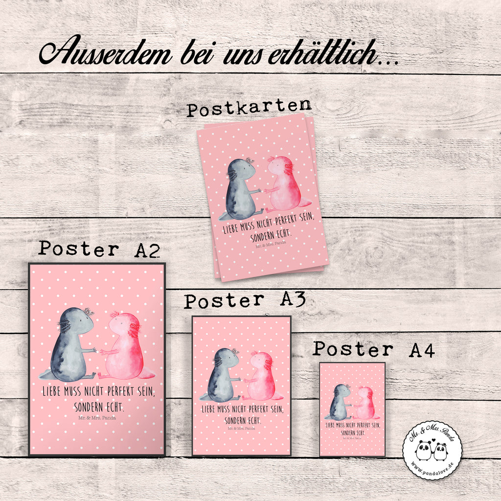Poster Axolotl Liebe Poster, Wandposter, Bild, Wanddeko, Küchenposter, Kinderposter, Wanddeko Bild, Raumdekoration, Wanddekoration, Handgemaltes Poster, Mr. & Mrs. Panda Poster, Designposter, Kunstdruck, Posterdruck, Axolotl, Molch, Axolot, Schwanzlurch, Lurch, Lurche, Liebe, große Liebe, Liebesbeweis, Freund, Verlobter, Ehemann, Jahrestag, Valentinstag