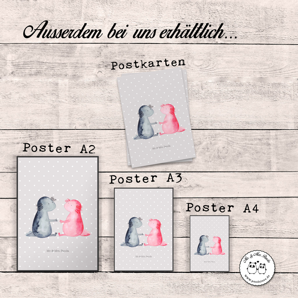 Poster Axolotl Liebe Poster, Wandposter, Bild, Wanddeko, Küchenposter, Kinderposter, Wanddeko Bild, Raumdekoration, Wanddekoration, Handgemaltes Poster, Mr. & Mrs. Panda Poster, Designposter, Kunstdruck, Posterdruck, Axolotl, Molch, Axolot, Schwanzlurch, Lurch, Lurche, Liebe, große Liebe, Liebesbeweis, Freund, Verlobter, Ehemann, Jahrestag, Valentinstag