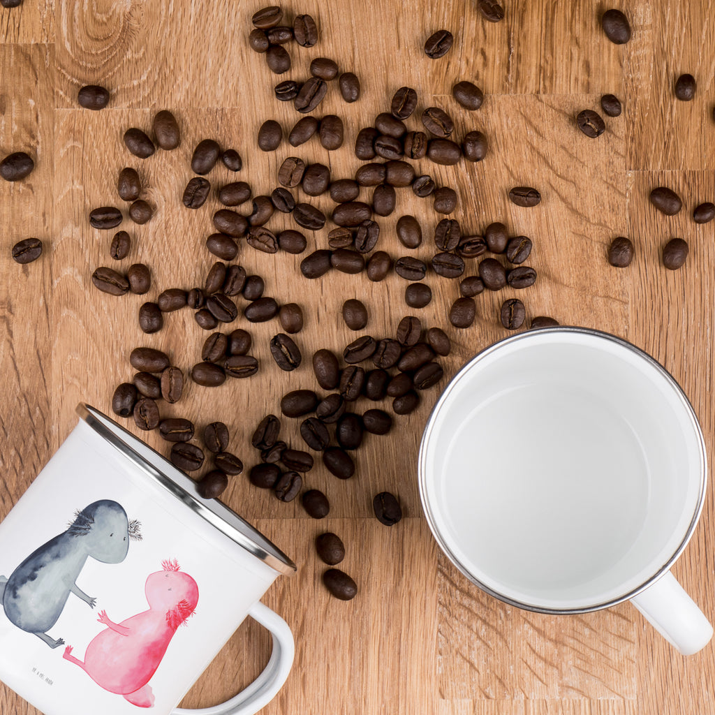 Camping Emaille Tasse Axolotl Liebe Campingtasse, Trinkbecher, Metalltasse, Outdoor Tasse, Emaille Trinkbecher, Blechtasse Outdoor, Emaille Campingbecher, Edelstahl Trinkbecher, Metalltasse für Camping, Kaffee Blechtasse, Camping Tasse Metall, Axolotl, Molch, Axolot, Schwanzlurch, Lurch, Lurche, Liebe, große Liebe, Liebesbeweis, Freund, Verlobter, Ehemann, Jahrestag, Valentinstag