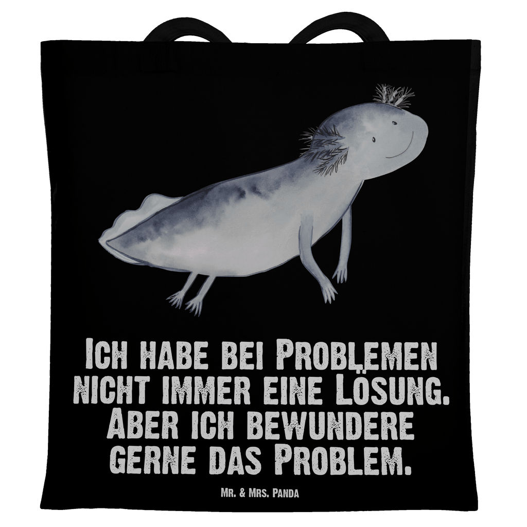 Tragetasche Axolotl schwimmt Beuteltasche, Beutel, Einkaufstasche, Jutebeutel, Stoffbeutel, Axolotl, Molch, Axolot, Schwanzlurch, Lurch, Lurche, Problem, Probleme, Lösungen, Motivation