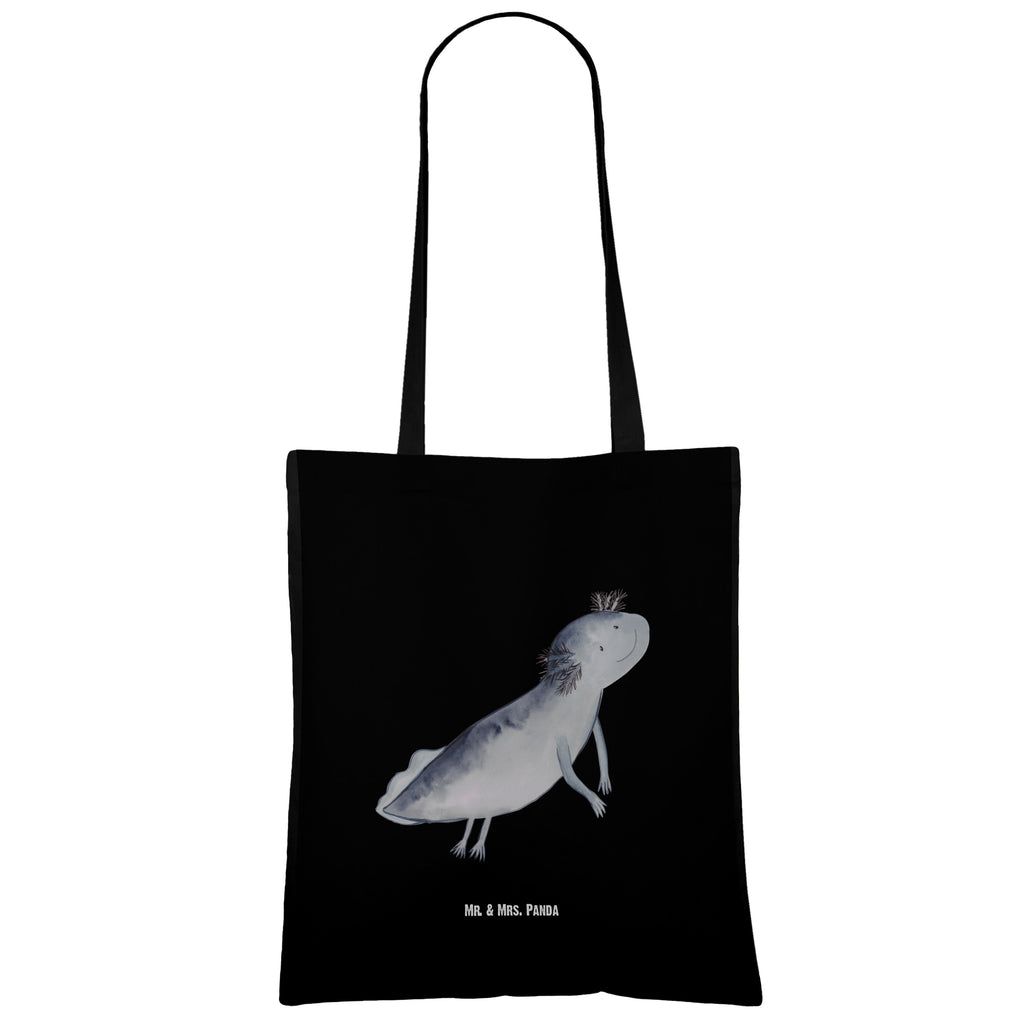 Tragetasche Axolotl schwimmt Beuteltasche, Beutel, Einkaufstasche, Jutebeutel, Stoffbeutel, Axolotl, Molch, Axolot, Schwanzlurch, Lurch, Lurche, Problem, Probleme, Lösungen, Motivation